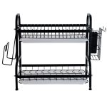 Suport vesela cu doua nivele, negru, 39 X 23,5 X 42 CM - imagine 4