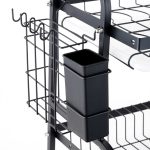 Suport vesela cu doua nivele, negru, 39 X 23,5 X 56 CM - imagine 7