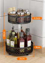 Organizator bucatarie, rotund,cu doua nivele 38x26x8 cm - imagine 3