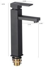 Baterie lavoar Venustar, montare pe blat, negru mat - imagine 5
