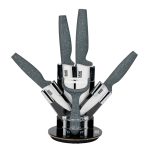 Set 5 cutite ceramica cu suport RAWI-0811G