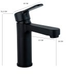 Batereie lavoar Venustar, montare chiuveta baie , negru mat - imagine 5