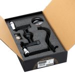 Baterie bucatarie Venustar, montare pe perete, tip lebada , negru mat cu broderie ceramica - imagine 2