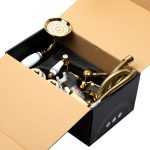Baterie cada Venustar, montare pe perete, gold, cu broderie ceramica - imagine 2