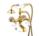 Baterie cada Venustar, montare pe perete, gold, cu broderie ceramica - imagine 3