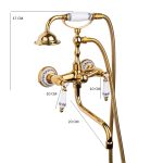 Baterie cada Venustar, pipa lunga mobila,gold , cu broderie ceramica - imagine 5