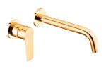 Baterie lavoar, Venustar, monocomanda, incastrata in perete, gold - imagine 9