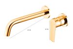 Baterie lavoar, Venustar, monocomanda, incastrata in perete, gold - imagine 8