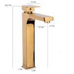 Baterie lavoar Venustar, montare pe blat, gold - imagine 4