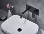 Baterie lavoar Venustar, incastrata in perete, negru mat - imagine 12