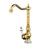 Baterie lebada Venustar, gold, cu broderie ceramica - imagine 2