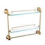 Etajera baie Venustar, dubla, montare pe perete, bronz antichizat - imagine 2