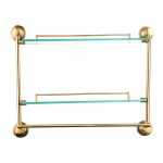 Etajera baie Venustar, dubla, montare pe perete, bronz antichizat
