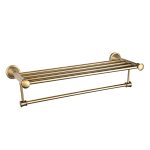 Etajera depozitare prosoape Venustar, montare pe perete, bronz antichizat