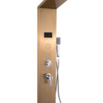 Panou de dus cu hidromasaj Venustar, inox 5 functii digital cu led, gold satin