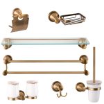 Set accesorii baie, Venustar, sapte piese bronz antichizat