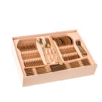 Set tacamuri stainless steel 84 piese, Venustar, gold - imagine 7