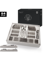 Set tacamuri stainless steel 84 piese, Venustar, crom - imagine 3