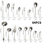 Set tacamuri stainless steel 84 piese, Venustar, crom - imagine 4