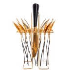 Set tacamuri stainless stell,24 piese, cu suport, Venustar, black-gold - imagine 6