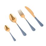 Set tacamuri stainless stell,24 piese, cu suport, Venustar, gri-gold - imagine 6