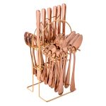 Set tacamuri stainless stell,24 piese, cu suport, Venustar, rose - imagine 6