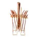 Set tacamuri stainless stell,24 piese, cu suport, Venustar, rose