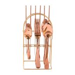 Set tacamuri stainless stell,24 piese, cu suport, Venustar, rose - imagine 8