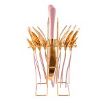 Set tacamuri stainless stell, 24 piese, cu suport, Venustar, rose-gold - imagine 5