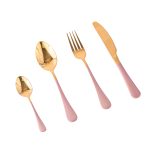 Set tacamuri stainless stell, 24 piese, cu suport, Venustar, rose-gold - imagine 7