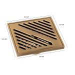 Sifon pardoseala 10x10 cm, iesire pe 40 mm, bronz antichizat - imagine 2