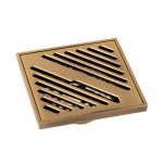Sifon pardoseala 10x10 cm, iesire pe 40 mm, bronz antichizat - imagine 3