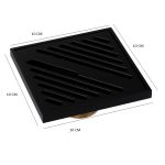 Sifon pardoseala 10x10 cm, iesire pe 40 mm, negru mat - imagine 2