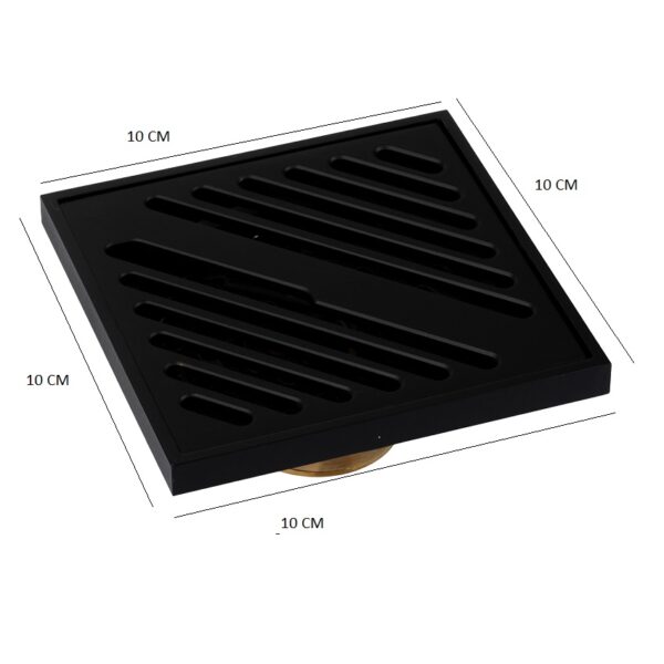 Sifon pardoseala 10x10 cm, iesire pe 40 mm, negru mat