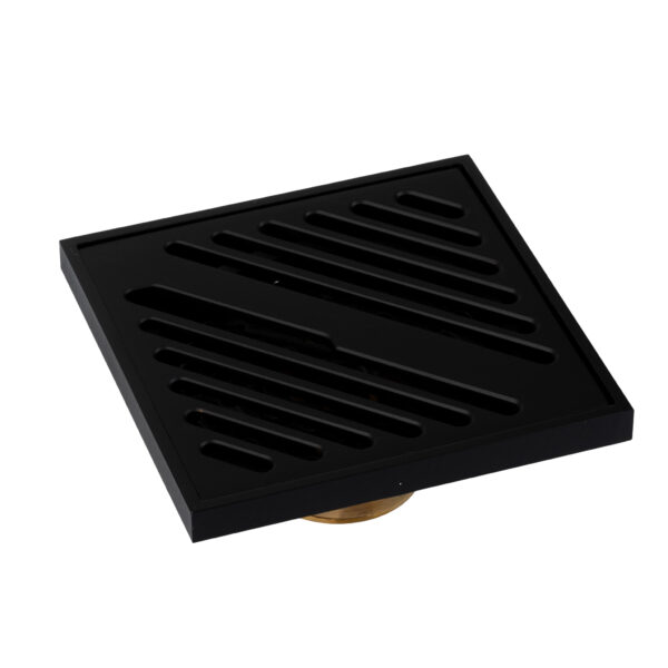 Sifon pardoseala 10x10 cm, iesire pe 40 mm, negru mat