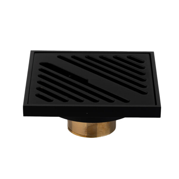 Sifon pardoseala 10x10 cm, iesire pe 40 mm, negru mat