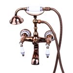 Baterie cada Venustar, montare pe perete, gold, cu broderie ceramica