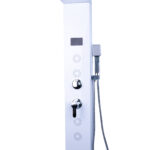Panou de dus cu hidromasaj Venustar, inox 5 functii digital cu led, alb satin