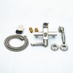 Baterie cada, Venustar montare pe perete, pipa medie mobila, inox satinat - imagine 2