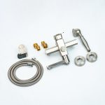 Baterie cada, Venustar montare pe perete, pipa medie mobila, inox satinat - imagine 3