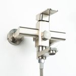 Baterie cada, Venustar montare pe perete, pipa medie mobila, inox satinat - imagine 7
