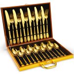 Set tacamuri din inox 24 piese, pentru 6 persoane, Venustar, luxury edition, gold - imagine 12