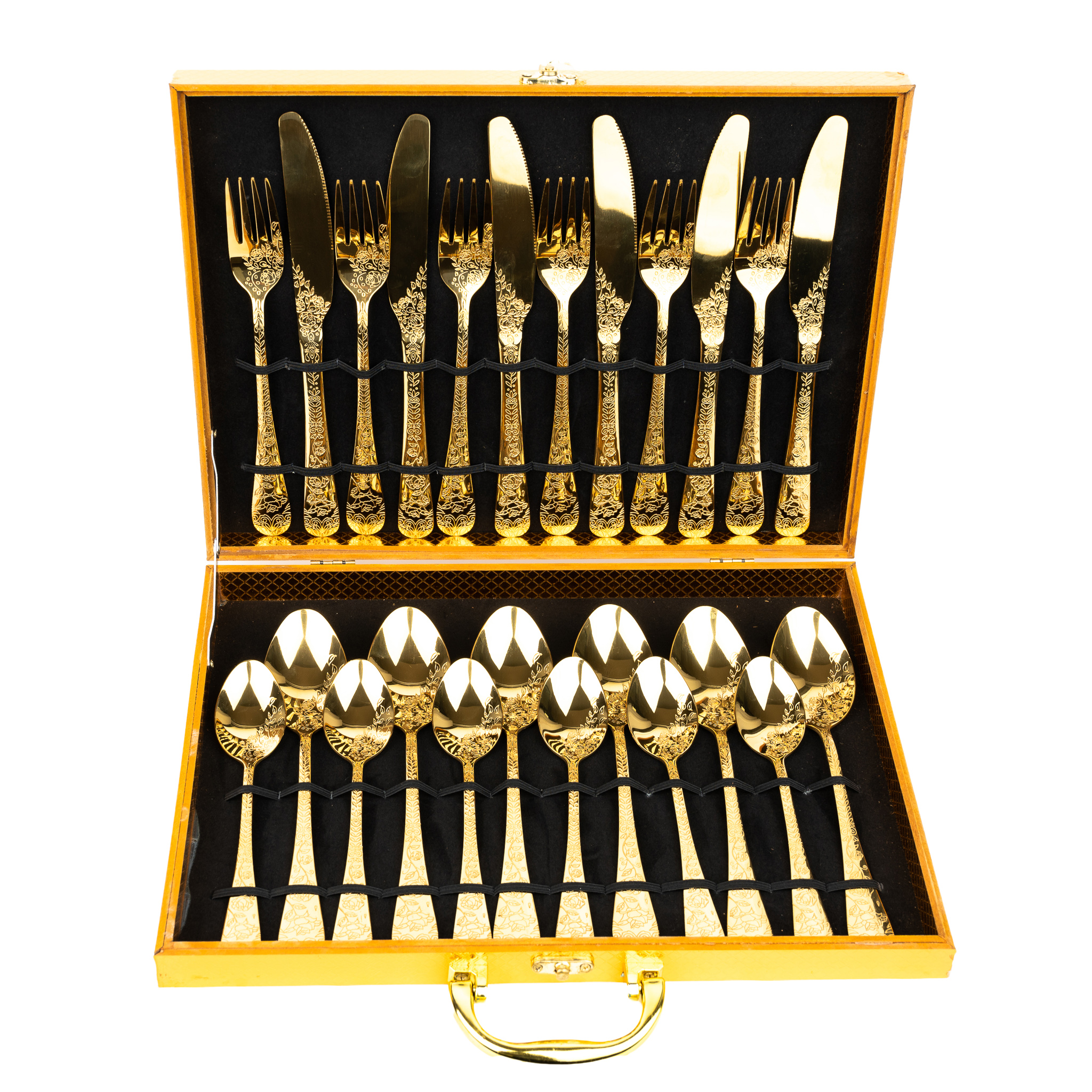 Set tacamuri din inox 36 piese,12 persoane,TRENDY’S, luxury edition, gold (5) Set tacamuri din inox 24 piese, pentru 6 persoane, Venustar, luxury edition, gold - imagine 1