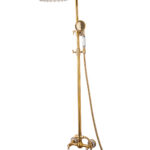 Coloana de dus Venustar, cu doua functii, montare pe perete, gold cu broderie ceramica