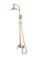 Coloana de dus Venustar, cu doua functii, montare pe perete, gold cu broderie ceramica