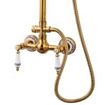 Coloana de dus Venustar, cu doua functii, montare pe perete, gold cu broderie ceramica - imagine 4