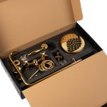 Coloana de dus Venustar, cu doua functii, montare pe perete, gold - imagine 3