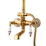 Coloana dus trei functii, gold Venustar, cu broderie ceramica - imagine 3