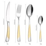 Set tacamuri din inox 24 piese, pentru 6 persoane, Venustar, luxury edition, crom-gold - imagine 4