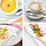 Set tacamuri din inox 24 piese, pentru 6 persoane, Venustar, luxury edition, crom-gold - imagine 5